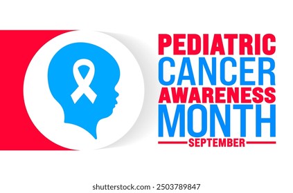 Pediatric Cancer Awareness Month is observed every year in September. Holiday concept. Template for background, banner, card, poster, placard, design template with unique shapes with standard color.