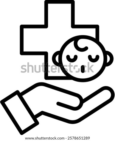 Pediatric Care Icon Line Vector Illustration