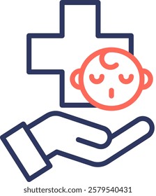 Pediatric Care Icon Outline Vector Illustration