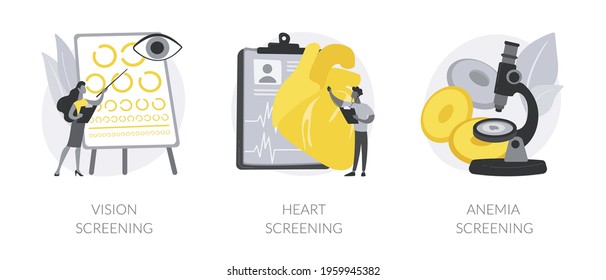 Pediatric checkup abstract concept vector illustrations.