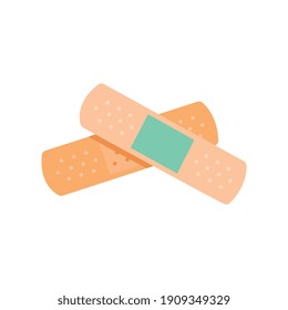 Pediatric checkup composition with images of band aid sticky protective strips vector illustration