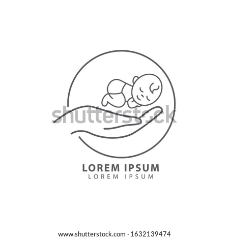 pediatric clinic logo vector illustration. pediatric symbol icon.