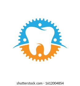 Pediatric Dentistry gear logo vector icon