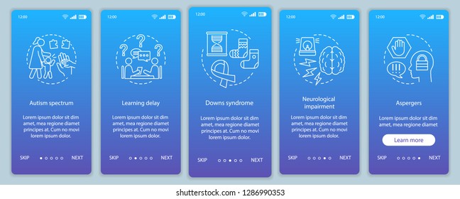 Pediatric home care onboarding mobile app screen vector template. Nursing service. Kids disorders walkthrough website steps. Medicine and healthcare. Childcare center. UX, UI, GUI smartphone interface