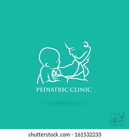 Pediatric hospital symbol - vector illustration