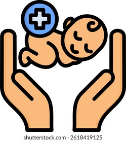Pediatric Icon Lineal Color Vector Illustration
