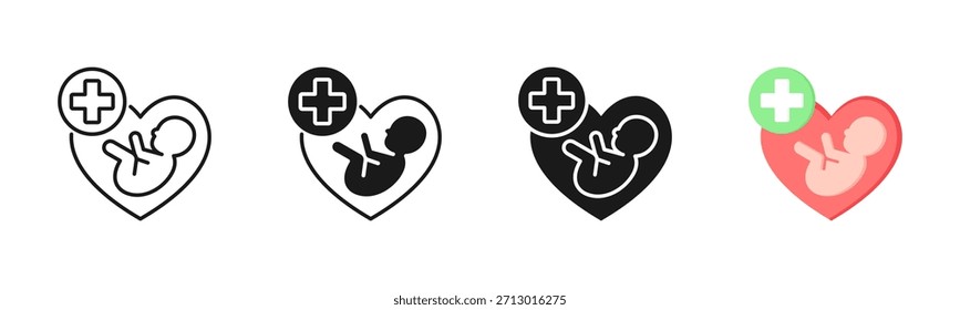 Icono pediátrico, sistema multi del icono de los estilos