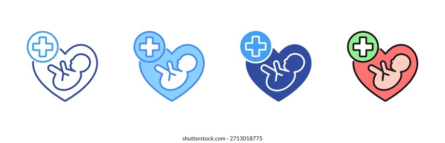 Icono pediátrico, sistema multi del icono de los estilos