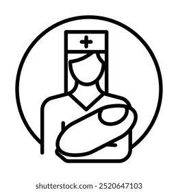 Pediatric Nurse icon line vector illustration