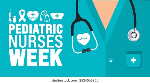 Pediatric Nurses Week background or banner design template is observed every year in October. Holiday concept. Template for card, poster, placard, template. eps 10