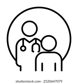 Pädiatrischer Spezialist Symbol Linie Vektorgrafik