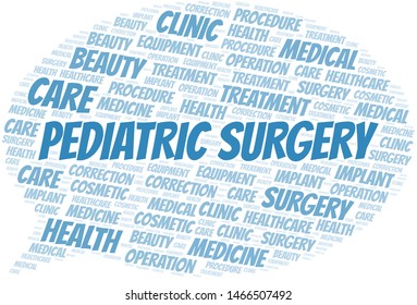 Pediatric Surgery word cloud vector made with text only