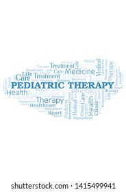 Pediatric Therapy word cloud. Wordcloud made with text only.