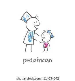 pediatrician with child