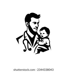 Icono pediatra sobre fondo blanco