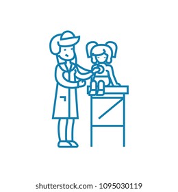 Pediatrician linear icon concept. Pediatrician line vector sign, symbol, illustration.