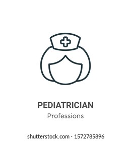 Pediatrician outline vector icon. Thin line black pediatrician icon, flat vector simple element illustration from editable professions concept isolated on white background