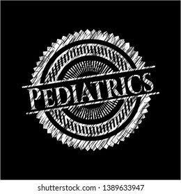Pediatrics chalk emblem. Vector Illustration. Detailed.