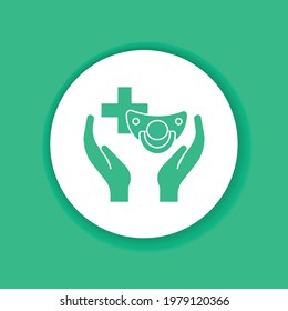 Pediatrics color glyph icon. Medical health care sign. Childcare concept. Pictogram for web page, mobile app, promo. UI UX GUI design element.