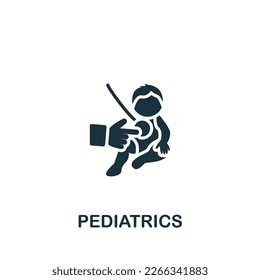 Pediatrics icon. Monochrome simple sign from medical speialist collection. Pediatrics icon for logo, templates, web design and infographics.