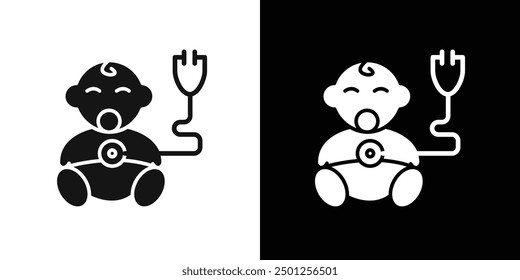 Pediatrics icon Symbol mark in filled style