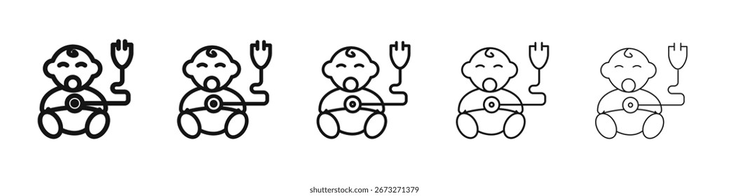 Icono de pediatría Vector esquema conjunto ilustración signo