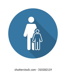 Pediatrics And Medical Services Icon. Flat Design. Isolated. Long Shadow.