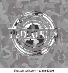 Pediatrics on grey camouflage pattern