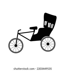 Icono de bicitaxi automático para bicitaxis | Ilustración del vector negro |