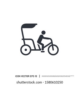 Pedicab Icon Vector Logo Template design Element