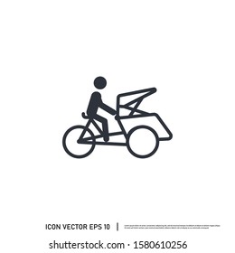 Pedicab Icon Vector Logo Template design Element