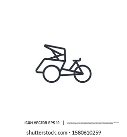 Pedicab Icon Vector Logo Template design Element