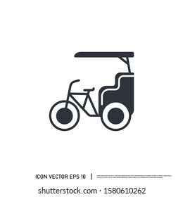 Pedicab Icon Vector Logo Template design Element