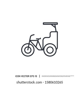 Pedicab Icon Vector Logo Template design Element