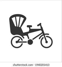 Pedicab rickshaw icon, Vector graphics