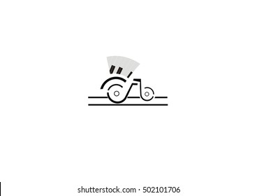 pedicab vector icon logo