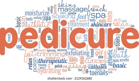 Pedicure conceptual vector illustration word cloud isolated on white background.