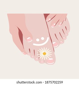 pedicure, feet care with creame 