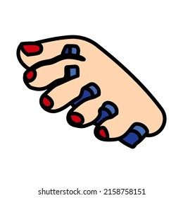 Pedicure Icon. Editable Bold Outline With Color Fill Design. Vector Illustration.