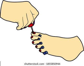 Pedicure Icon. Editable Outline With Color Fill Design. Vector Illustration.