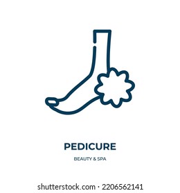 Pedicure icon. Linear vector illustration from beauty  spa collection. Outline pedicure icon vector. Thin line symbol for use on web and mobile apps, logo, print media.