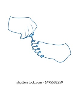 Pedicure Icon. Thin Line With Blue Fill Design. Vector Illustration.