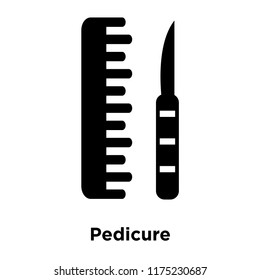 Pedicure icon vector isolated on white background, logo concept of Pedicure sign on transparent background, filled black symbol