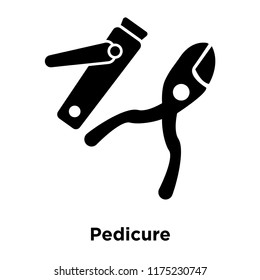 Pedicure icon vector isolated on white background, logo concept of Pedicure sign on transparent background, filled black symbol