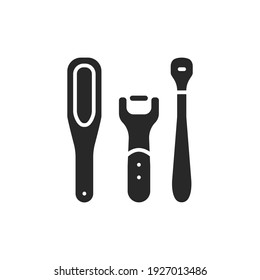 Icono de línea de color de instrumentos de pedicura. Elemento vector aislado.