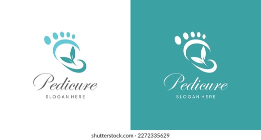 Pedicure logo design with creative abstract concept idea