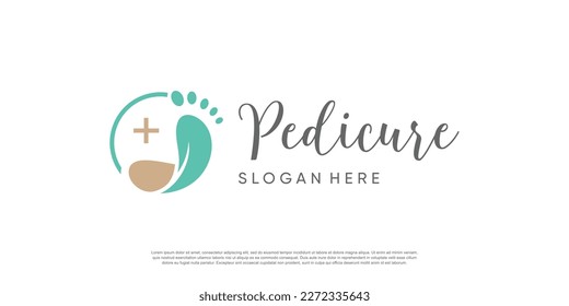 Pedicure logo design with creative abstract concept idea