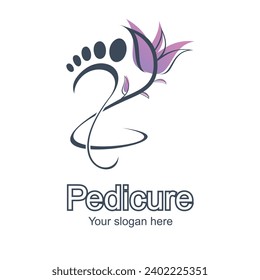 Pedicure logo design simple concept Premium Vector