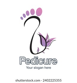 Diseño de logotipo de pedicura concepto simple Vector Premium