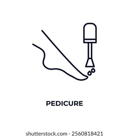 pedicure outline icon. Linear vector from beauty concept. Thin line pedicure icon isolated on white background